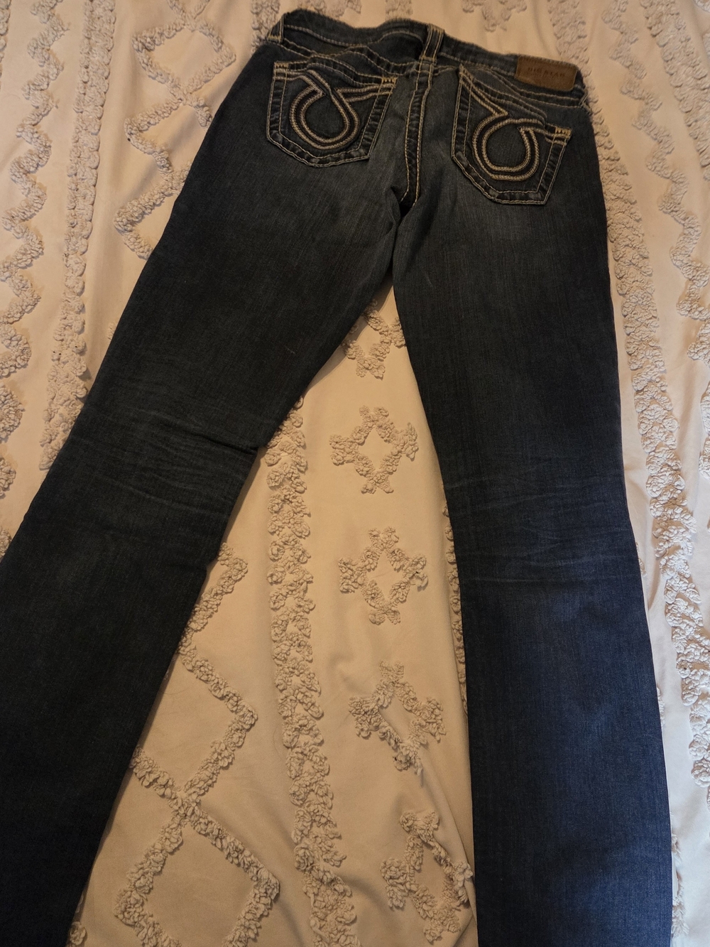 Big Star Women's Boot Cut Jeans in Dark Blue with Contrast Stitching